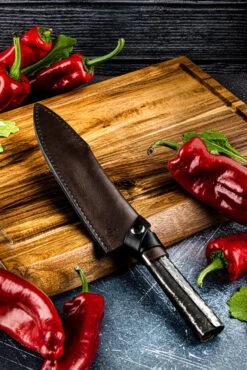 Leather Forged Leren Hoes Koksmes -Bialettited Winkel image 1050