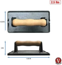 Victoria Cast Iron Emaille Bacon Press -Bialettited Winkel image 247